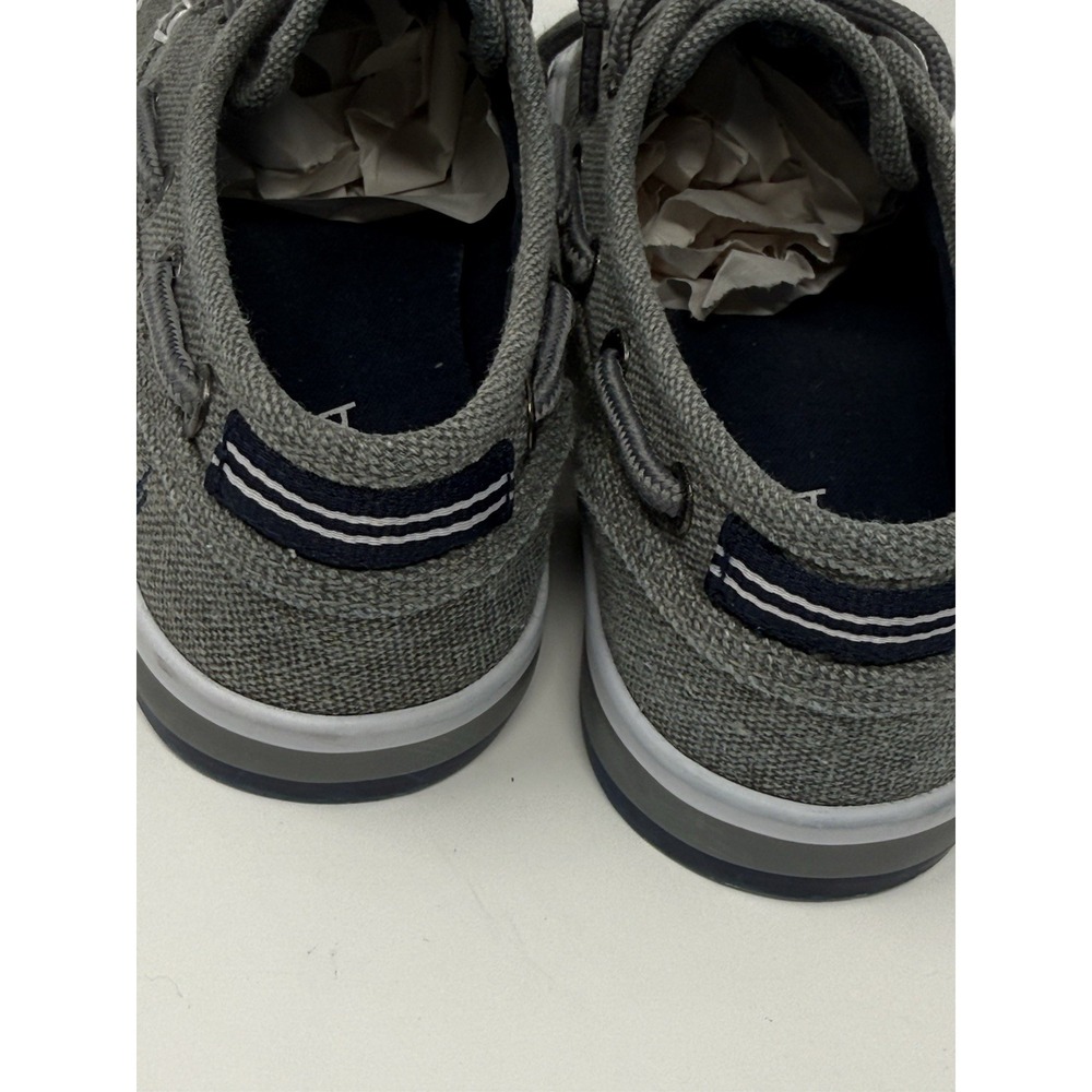 Nautica Spinnaker Kid's Boat Shoes Gray Canvas 2-Eye Size 13 - Picture 4 of 11